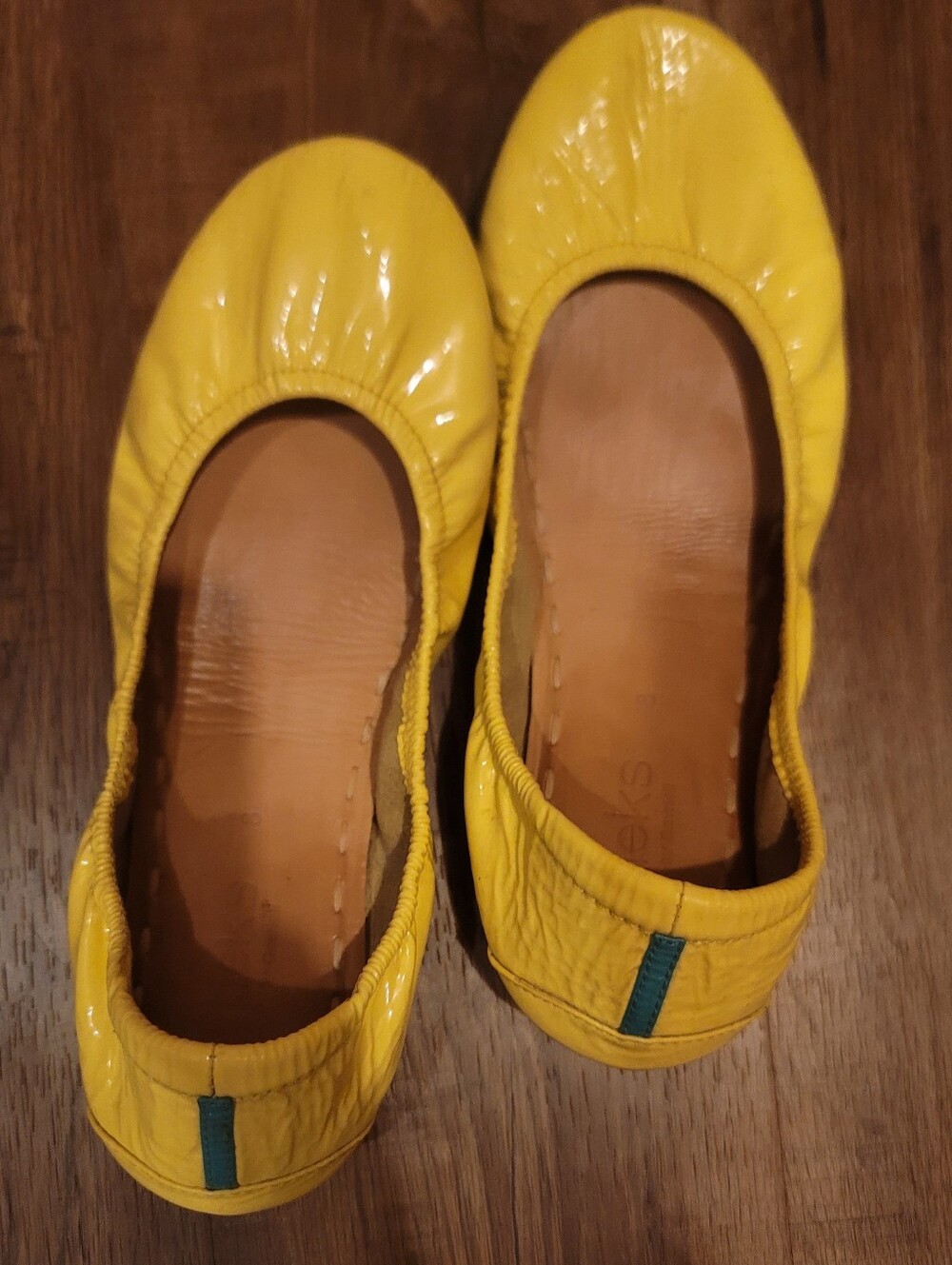 Yellow Women's Leather TIEK Ballet Flats
